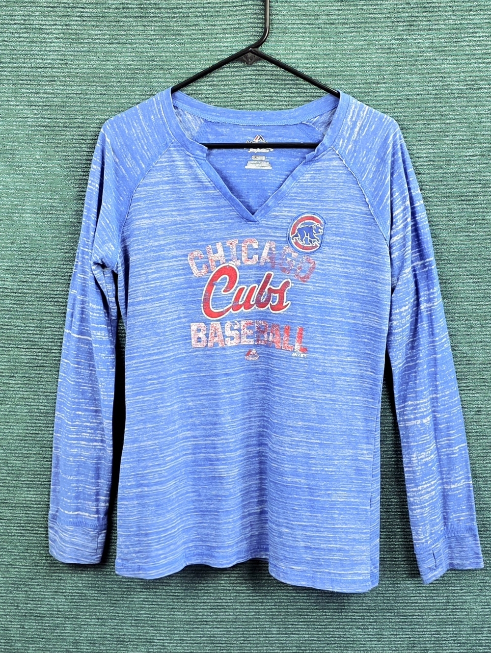 Majestic Brand Vintage Look Chicago Cubs Long Sleeve Tee For Kitty Rescue! - Picture 6 of 12
